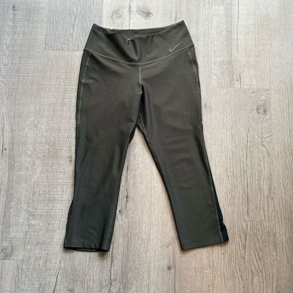 Nike Dri-Fit Olive Green and Black Leggings Women’s size Small - Picture 2 of 4